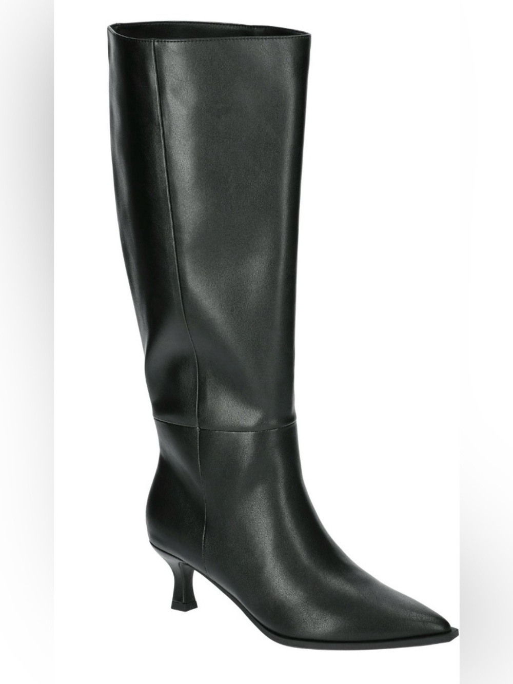 Madden NYC Women's Faux Leather Knee High Boots with Kitten Heel